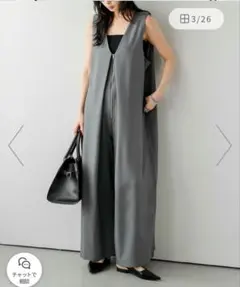 【新品】フロントジッパータックサロペット