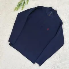 U.S.POLO ASSN バースジップ ニット セーターネイビー　M