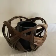花籠　竹籠　竹細工　竹工芸　置き花入　工芸美術
