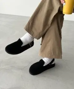 CANAL JEAN El marバックストラップスウェードサンダルMブラック黒