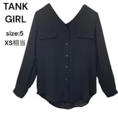 TANK GIRL シャツ　トップス　長袖　黒　5　おしゃれ　清楚　上品