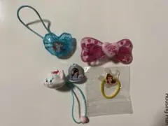 ディズニー　ミニーマウス リボン ヘアクリップ　アリエル　マリーちゃんヘアゴム