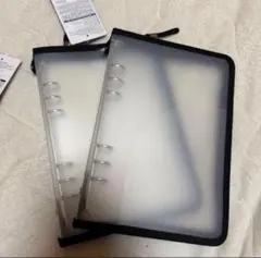 新品 ダイソー　6リングファイル 2点セットブラック