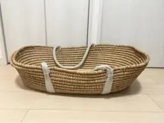 【湘南エリア直接渡し限定】天然素材オーバル型ベビーバスケット　クーファン
