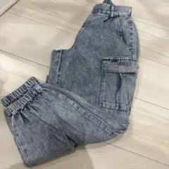 ケミカルウォッシュ カーゴパンツ ジョガーパンツ 140cmのサムネイル