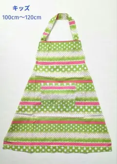 キッズエプロン　100cm〜120cm　三角巾　巾着袋　３点セット