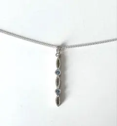 シルバーネックレス アクアマリン ハンドメイド SV925チェーン