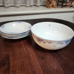 Cing Gourmets サン・グルメ三郷陶器　スープ皿4枚サラダボウル大1個