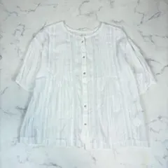 近年モデル✨インゲボルグ　ピンタック バンドカラーシャツ　刺繍　レース