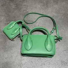 ZARA ショルダーバッグ　グリーン