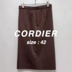 CORDIER コルディア タイトスカート 42 XL ブラウン ウール100％のサムネイル