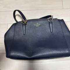 【美品】COACH コーチ ハンドバッグ トートバッグ ネイビー レザー