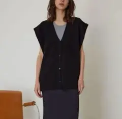 RIM.ARK Pin-tuck knit vest blackのサムネイル