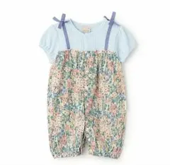 プティマイン☆花柄切替2WAYオール　50～70サイズ　ベビー　女の子