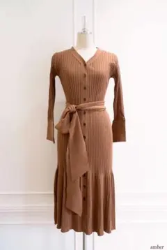 Ribbed-Knit Long Cardigan　Mサイズ