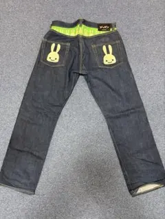 CUNE ジーパン うさぎ デニムパンツ インディゴ グリーンW36のサムネイル