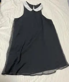 「新品未使用」黒ワンピース　白襟　夏　レース　かわいい