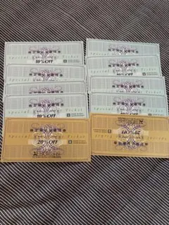 ゼビオ株主優待券　20％オフ2枚と10%オフ8枚