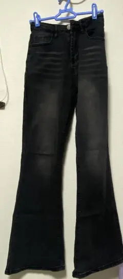 ブラック フレアデニムパンツ ハイウエスト