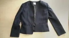 オペークドットクリップ　ツイードスーツ　ネイビー