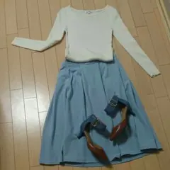 【3,800円】♪NBBのトップス&guスカート&お洒落な定価2万の新品パンプス
