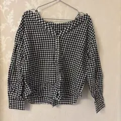 レトロガール　ギンガムチェックシャツ