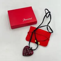 極美品・豪華セット】バカラクリスタルハートペンダント2点 グリーン