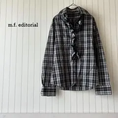 チェックシャツ フリル 黒 M 羽織 エレガント エムエフエディトリアル 美品のサムネイル