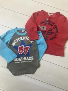 長袖Tシャツ 2枚セット サイズ90 赤 グレー　水色　男女問わず