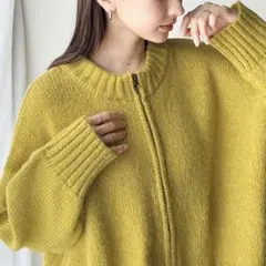 《Javaジャバコラボ》2wayダブルジップ ミックスカラーニットカーディガン