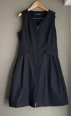 ★美品 Pont Neuf ポンヌフ【3万3000円】ノースリーブ ジップニット ワンピース サイズ1 レディース7号～9号 茶モカ AH1031 2BC/26477