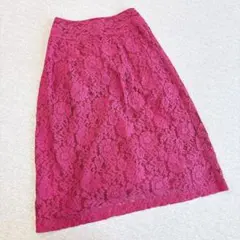ロペピクニック　ケミカルレーススカート　38号　Mサイズ　ピンク　総レース花柄