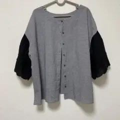 サマンサモスモス　SM2 チェック　千鳥格子　フリル　刺繍袖 ブラウス 秋服