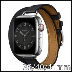 【ラスト】アップルウォッチ バンド　二重　黒　ブラック　細　38/40/41mm
