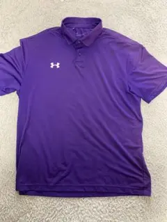 アンダーアーマー　ポロシャツ　パープル　紫　ゴルフウェア　XL