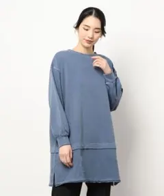 SM2　ピグメントバイオ加工裏毛チュニック