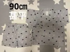 キッズ甚平 金魚柄　90㎝　日本製〈夏祭り、花火大会に♪〉子どもじんべえ