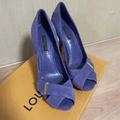 LOUIS VUITTON パープル スエード パンプス 36