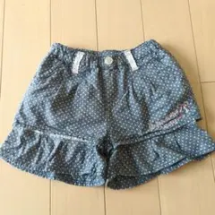 デニム風　ハーフパンツ　ドット　100サイズ