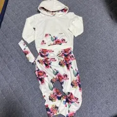 フラワープリント トレーナー・パンツセット