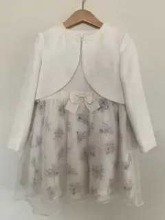 ブランシェス 110 フォーマルセット 花柄ワンピース 白