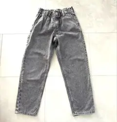 H&M エラスティックウエスト ブラックデニムパンツ 128cm