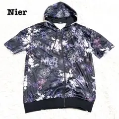 【極美品】NieRClothing 半袖ジッパーフードパーカー 九尾　狐のサムネイル