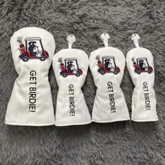 【新品】4点セット ドラえもん ゴルフクラブヘッドカバー 1+3+5+UT 白
