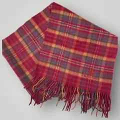 Aquascutum マフラー チェック ロゴ刺繍　柔らかい