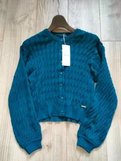 新品　コムサイズム　ミニケーブル　クルーネックカーディガン　9号　定価5900円