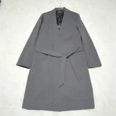 美品 HARE ハレ ノーカラーコート グレー ベルト付き