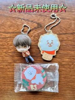 BTS BT21 タイニータン ジン RJ ラバーストラップ 缶バッジ