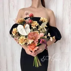 限定価格中(ブートニア付き)ウェディングブーケ　アーティフィシャルフラワー