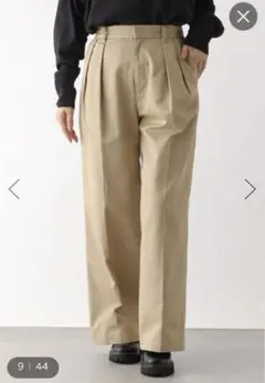 タグ付【LEPSIM レプシィム】加工感チノパンツ　ベージュ　Lサイズ